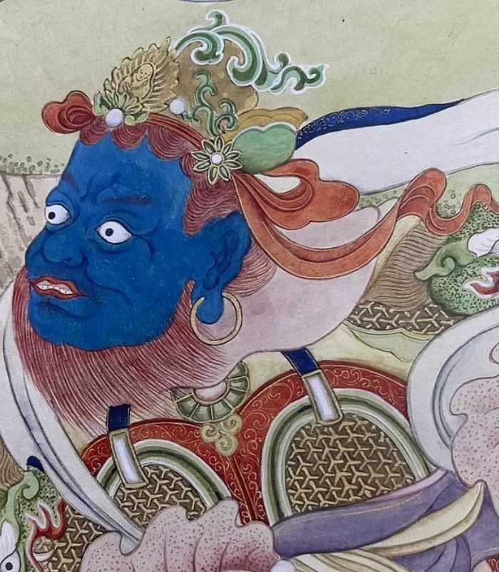 清 姚文瀚 四天王 仏像 掛画 工筆 仏画奉納掛け軸縦幅 東洋画 国画 4個