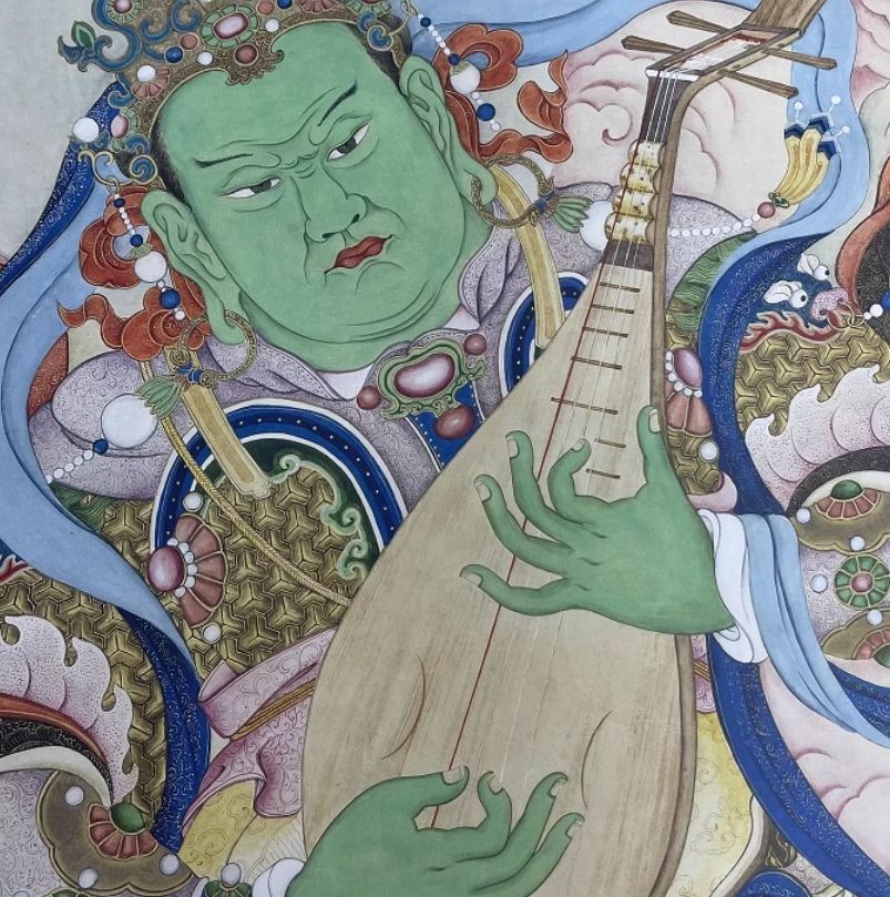 仏絵画 清 姚文瀚 四天王 仏像 掛画 工筆 仏画奉納掛け軸縦幅 東洋画 国画 4個