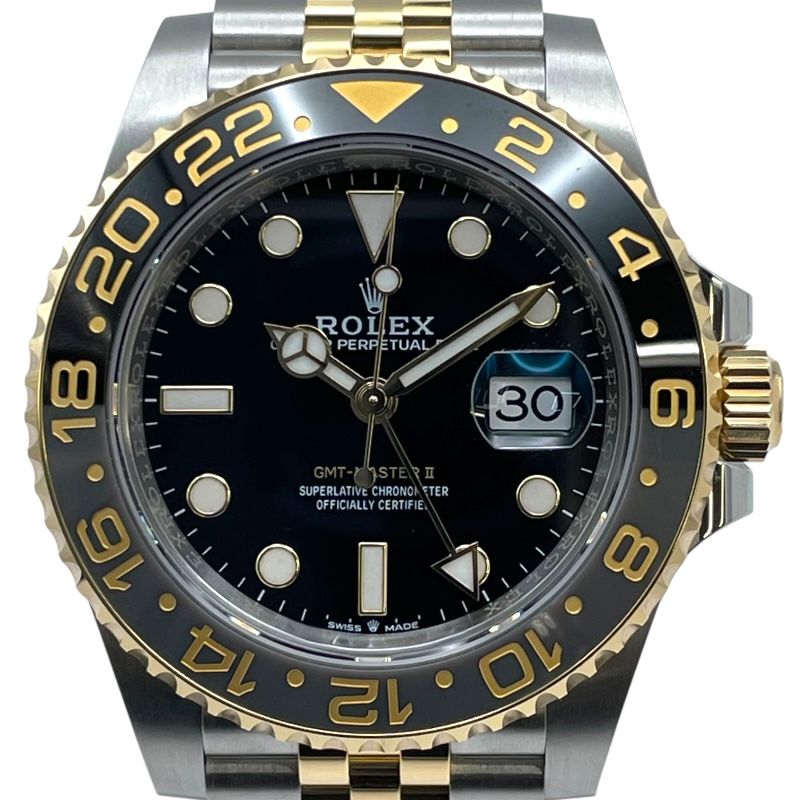 ロレックス ROLEX GMTマスター2 126713GRNR ブラック K18/SS 自動巻き