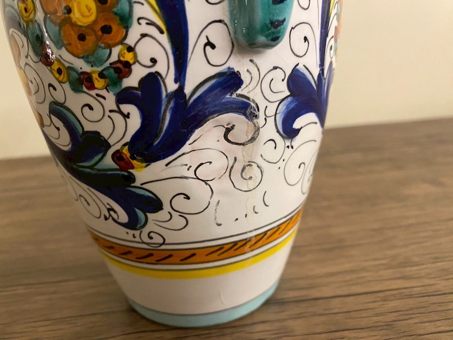 □フラワーベース 花瓶 陶器 イタリア製 アンティーク ヴィンテージ