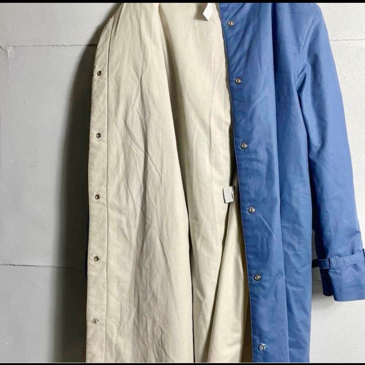 イタリア製 春物コート スプリングコート ブルー 青 ヨーロッパヴィンテージ イタリア製 春物コート スプリングコート ブルー 青 ヨーロッパ