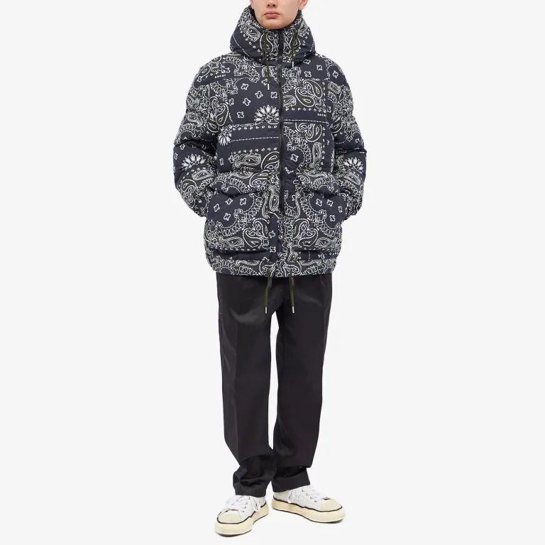 sacai bandama Padded Blouson 中綿 バンダナ パデッドジャケット navy