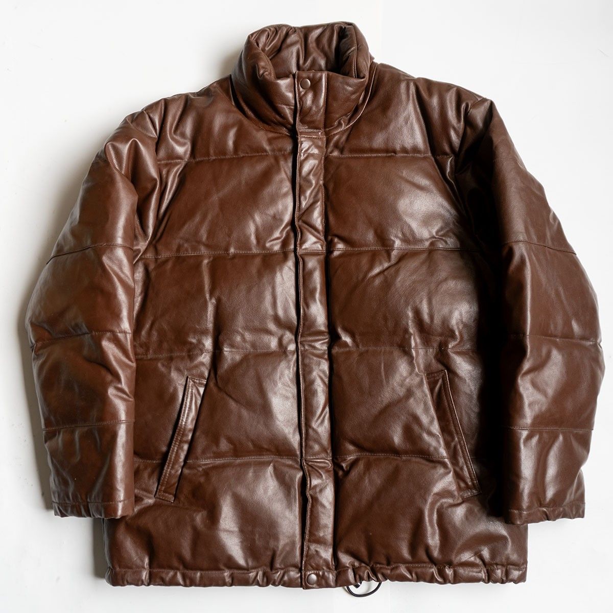 美品】AVIREX【レザー ダウン ジャケット】L ブラウン アヴィレックス