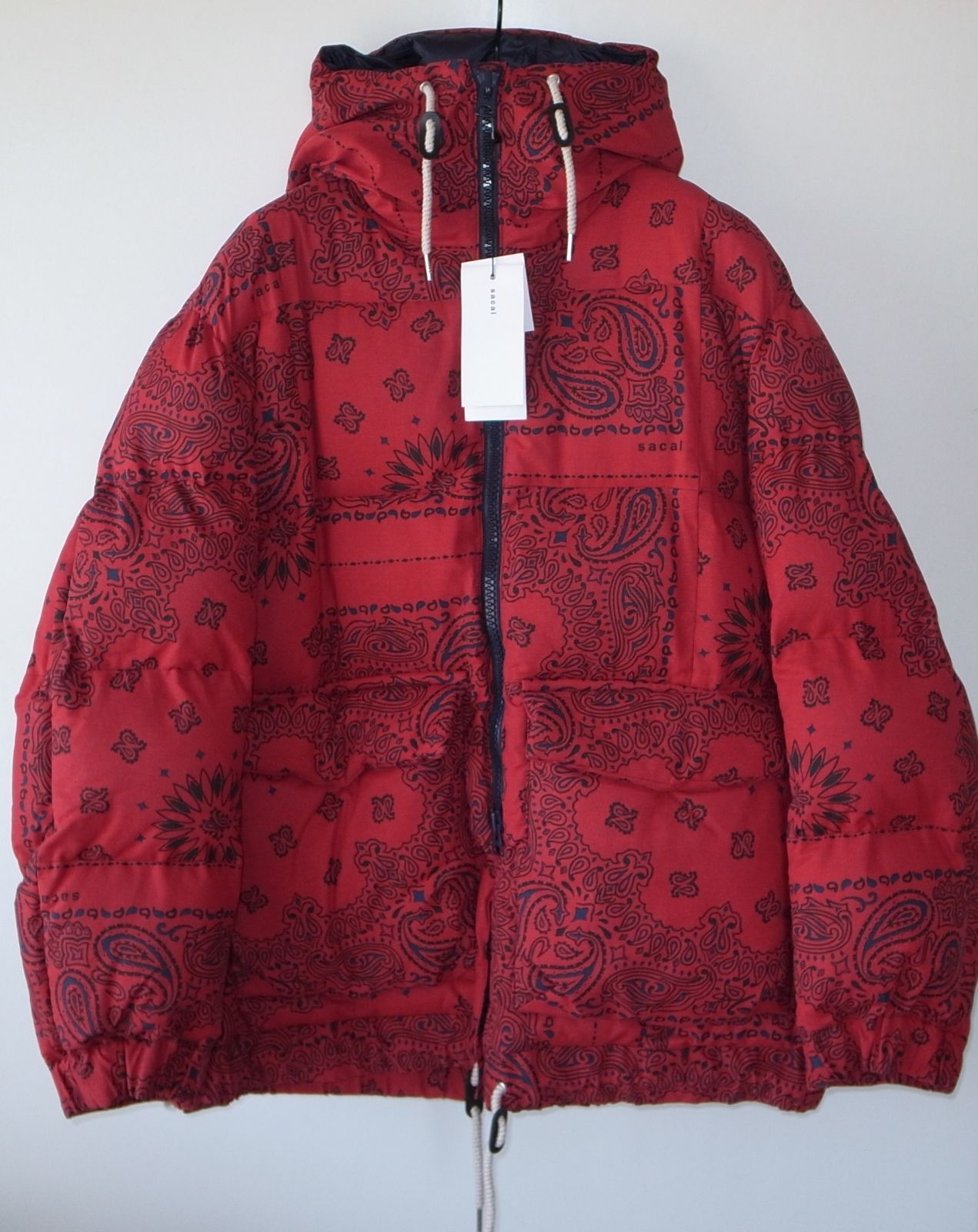 sacai bandama バンダナ 中綿 パデッド ダウン  red 2 sacai bandama Padded Blouson バンダナ 中綿 パデッドジャケット red