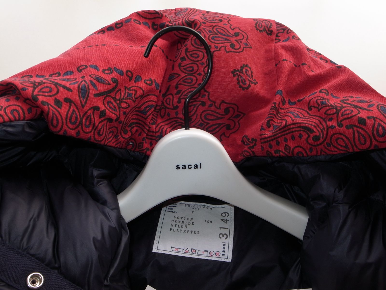 sacai bandama Padded Blouson バンダナ 中綿 パデッドジャケット red