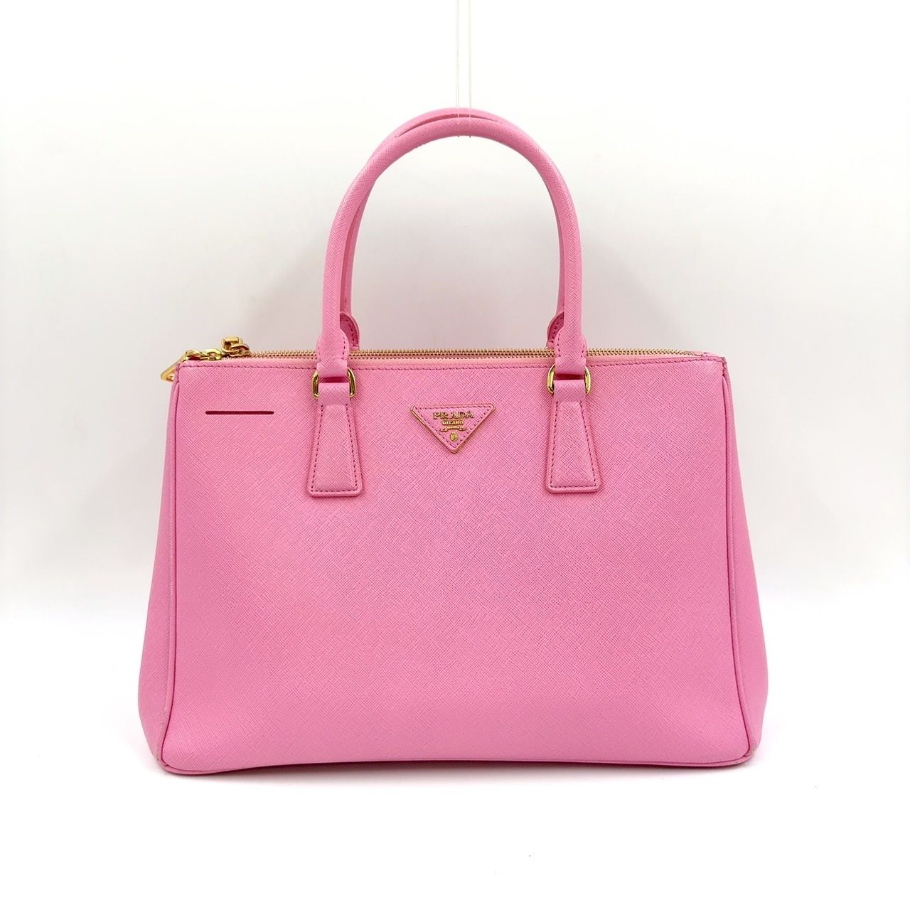 PRADA SAFFIANO LUX ガレリア サフィアーノレザー ピンク ハンドバッグ