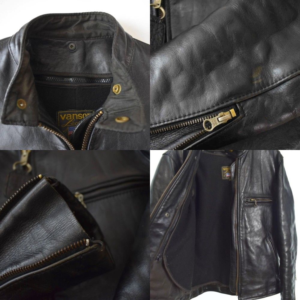 バンソン VANSON シングル ライダースジャケット レザージャケット 40