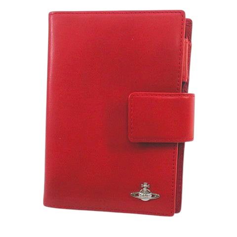 ヴィヴィアンウエストウッド Vivienne Westwood 手帳カバー ウォーターオーブ レッド 赤 6穴リング レザー