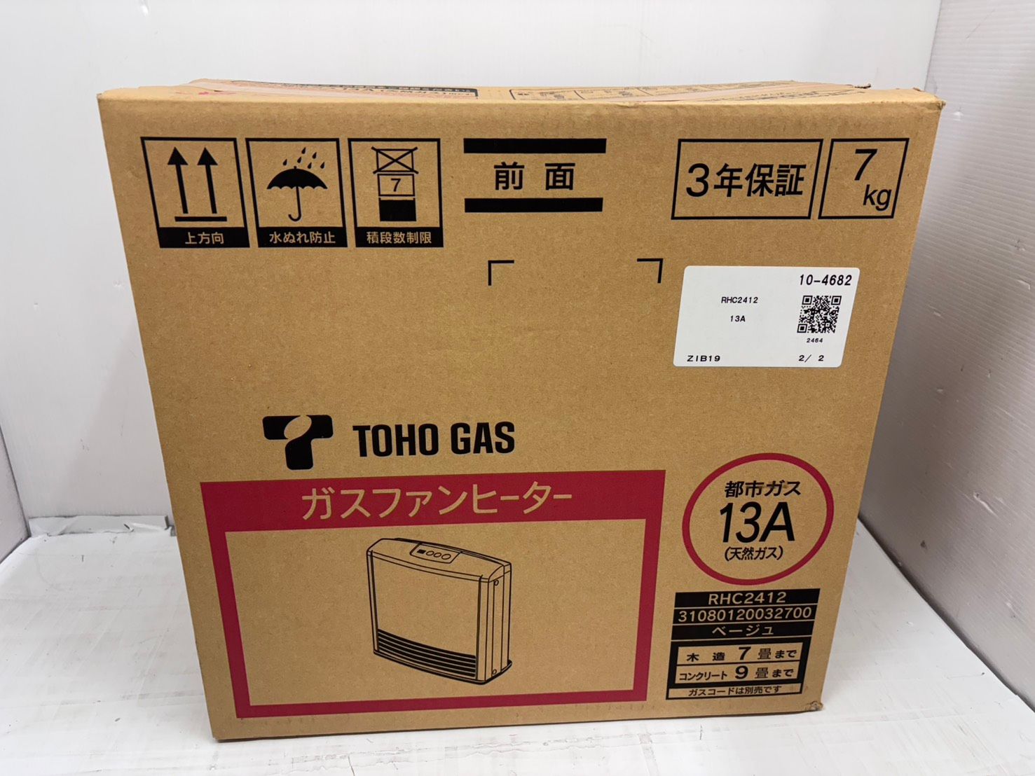 h9882 TOHO GAS RHC2412 ガスファンヒーター都市ガス - メルカリ