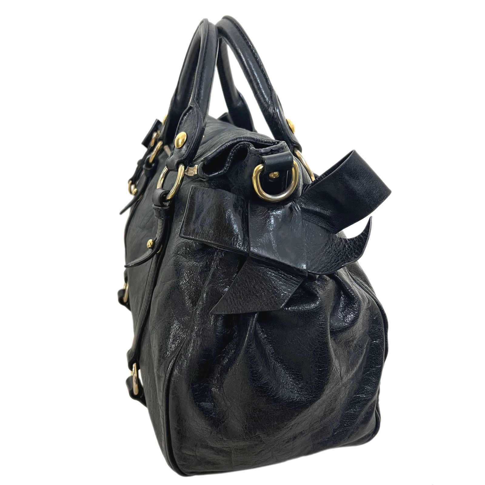 MIU MIU ミュウミュウ バッグ サイドリボン ラージ ハンド