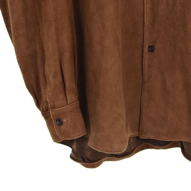 コモリ COMOLI 21AW スエードコモリシャツ 長袖 レザー 2 茶 ブラウン
