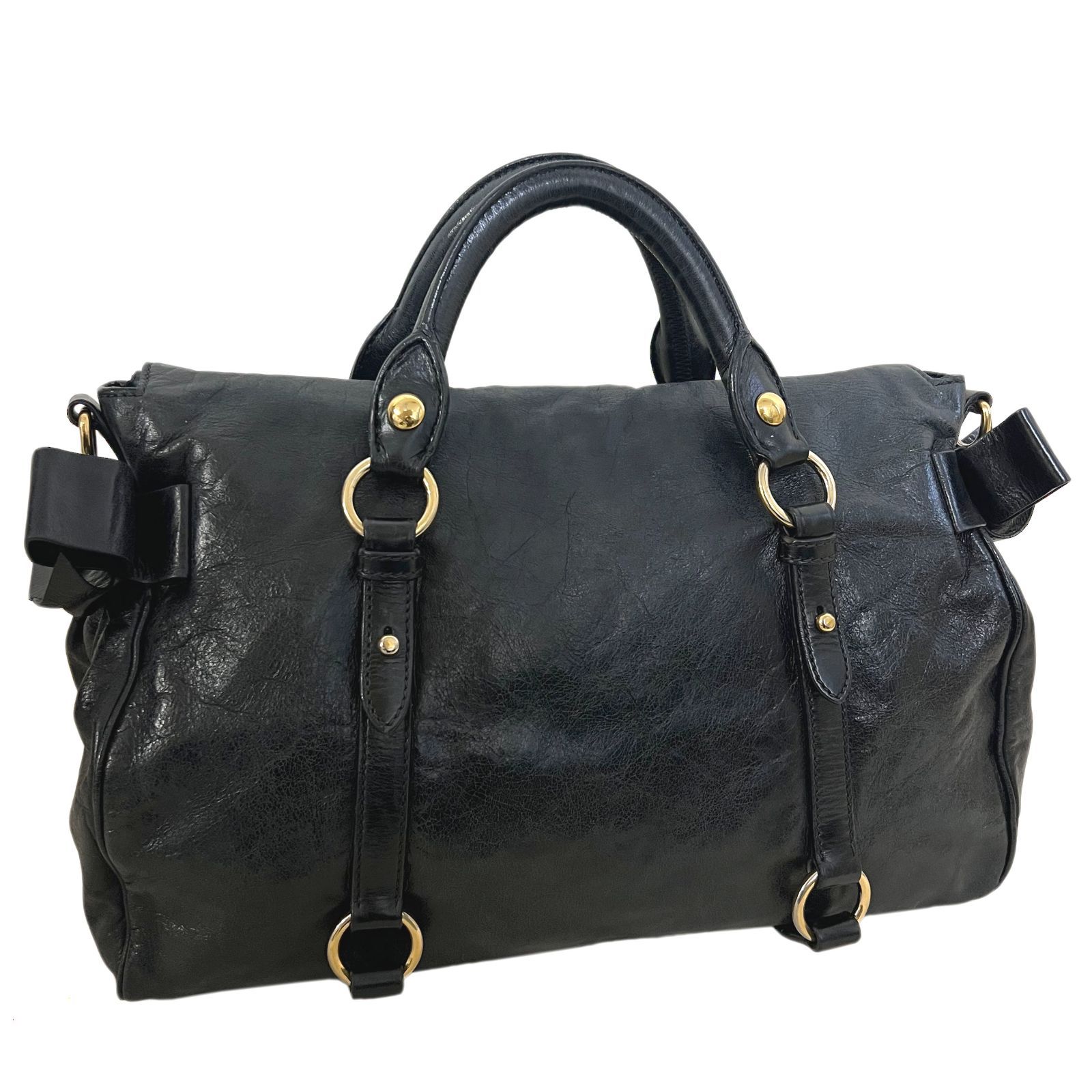 MIU MIU ミュウミュウ バッグ サイドリボン ラージ ハンド