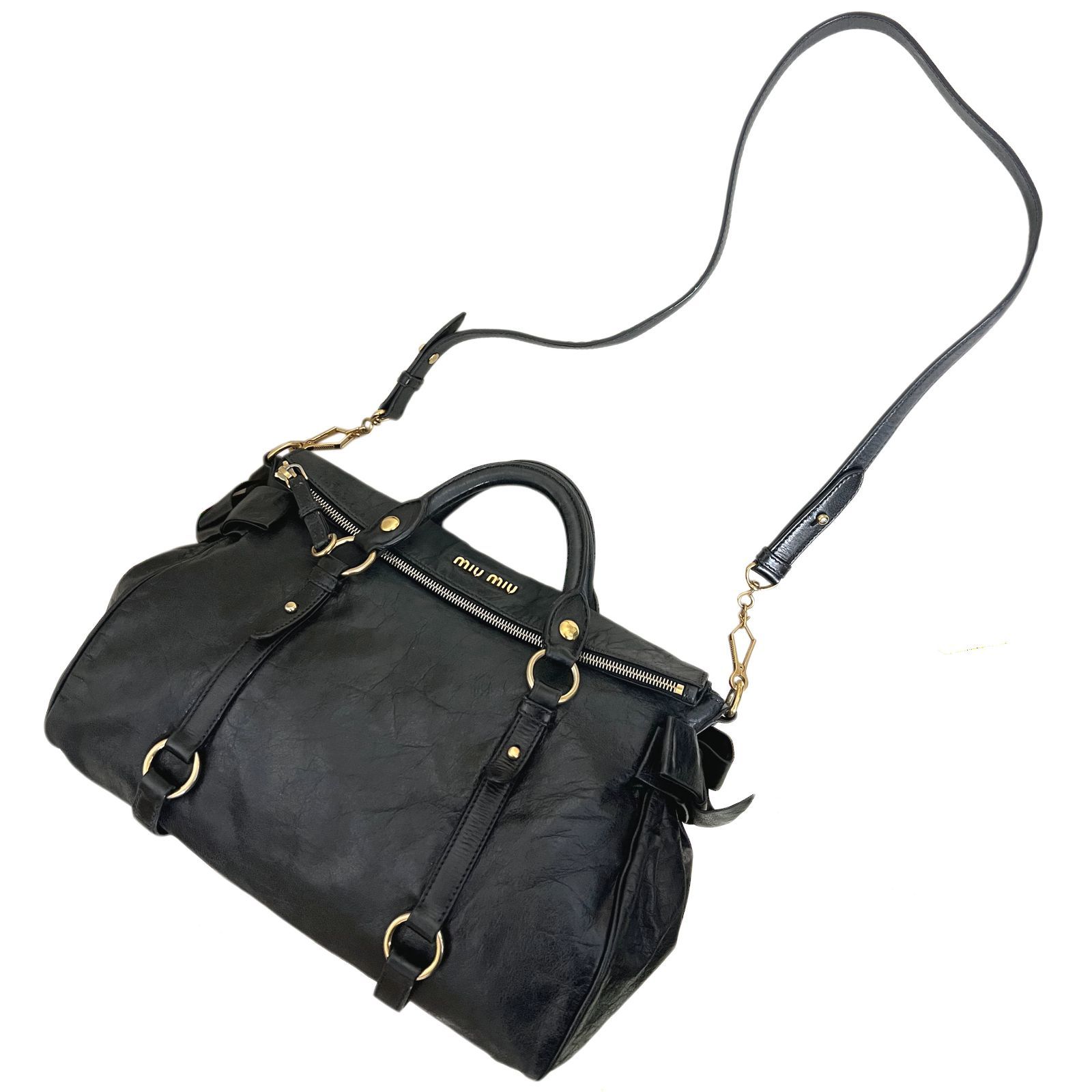 MIU MIU ミュウミュウ バッグ サイドリボン ラージ ハンド