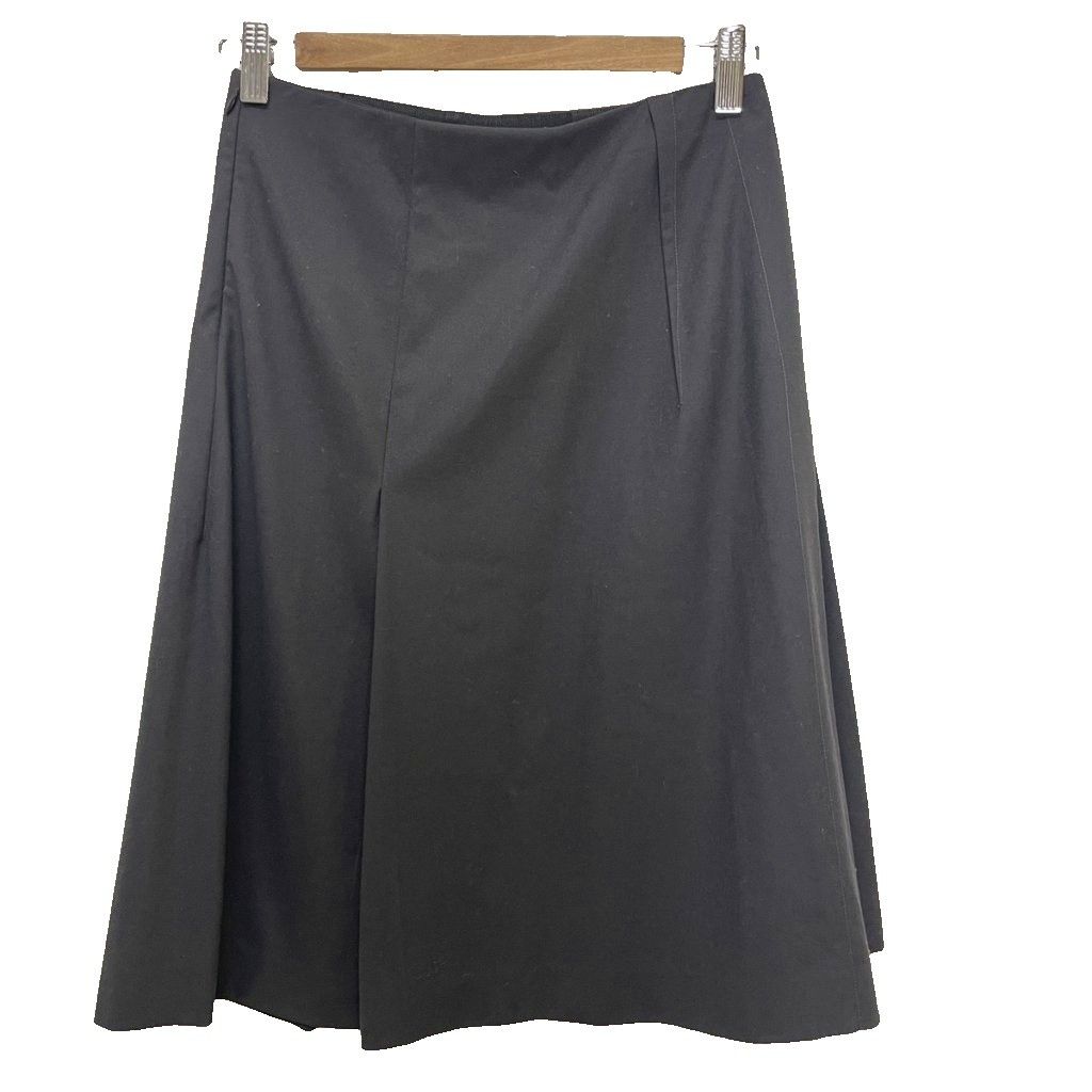 ジルサンダー JIL SANDER ウール タック プリーツ フレアスカート ひざ