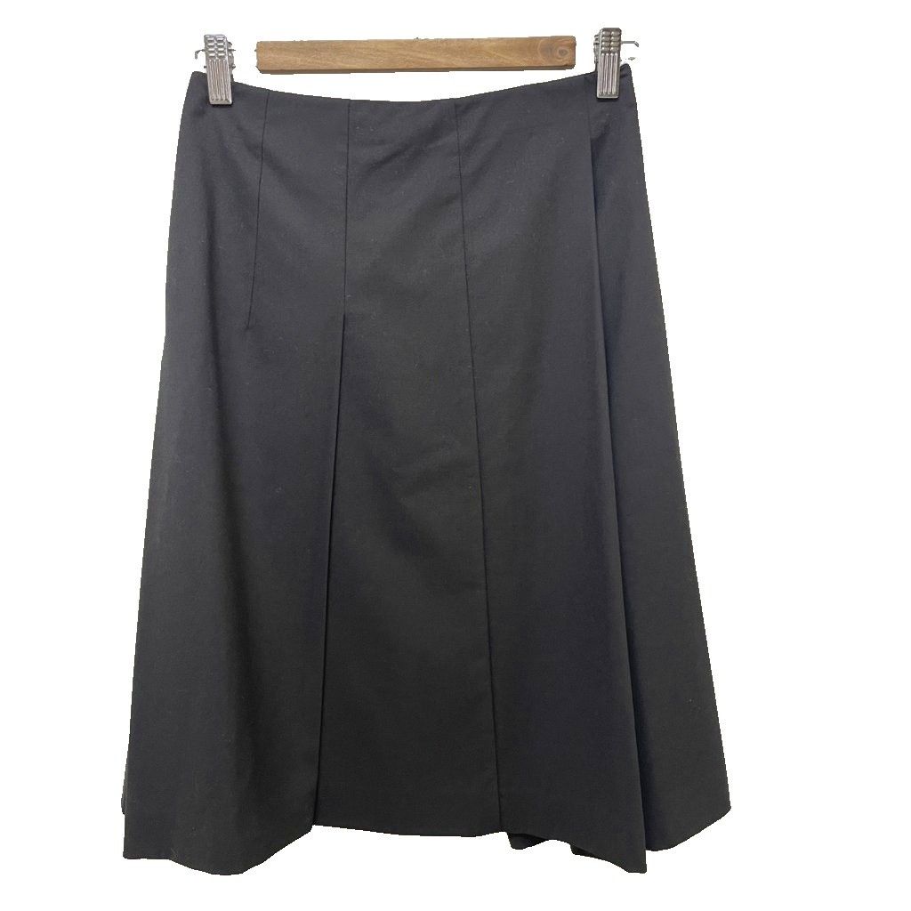 ジルサンダー JIL SANDER ウール タック プリーツ フレアスカート ひざ