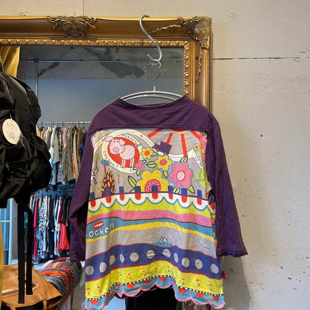 Z アルベロベロ OLLEBOREBLA 花柄 カットソー シャツ ぶたちゃん 豚