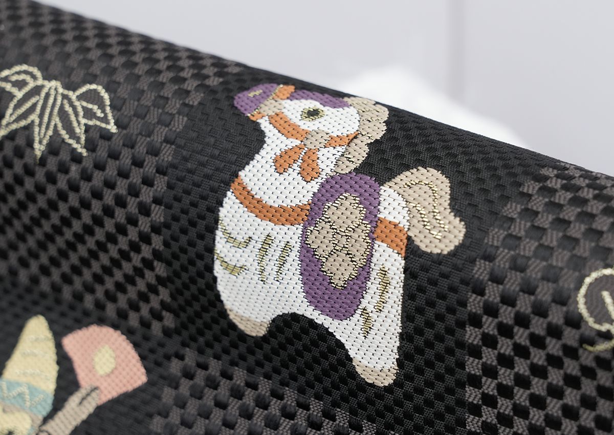 新品未仕立 西陣織 九寸 名古屋帯 十二支 干支 巳年 黒地 仕立代込み