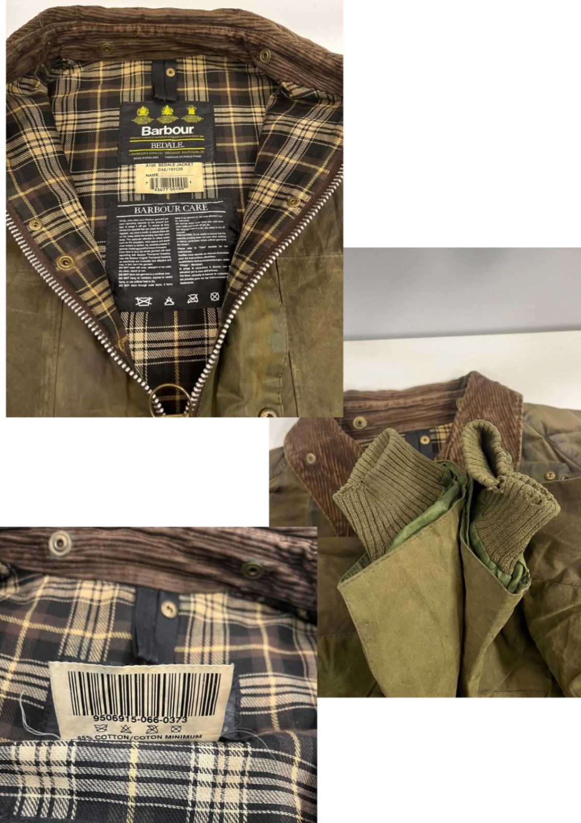 バブアー BARBOUR 90's 90年代 3ワラント BEDALE ビデイル ワックス
