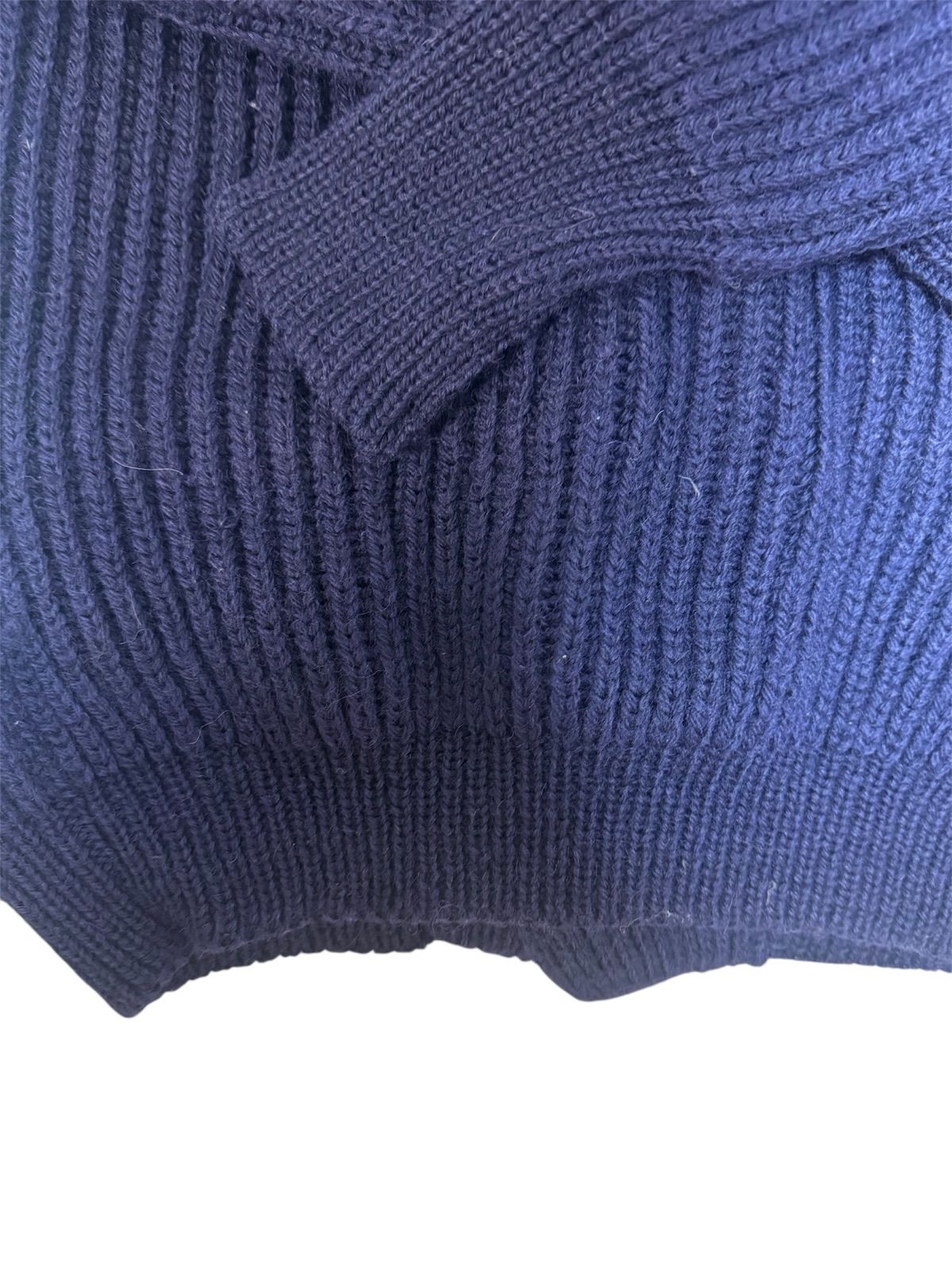 英国製 James Charlotte 肉厚ニット ショールカーディガン ネイビー