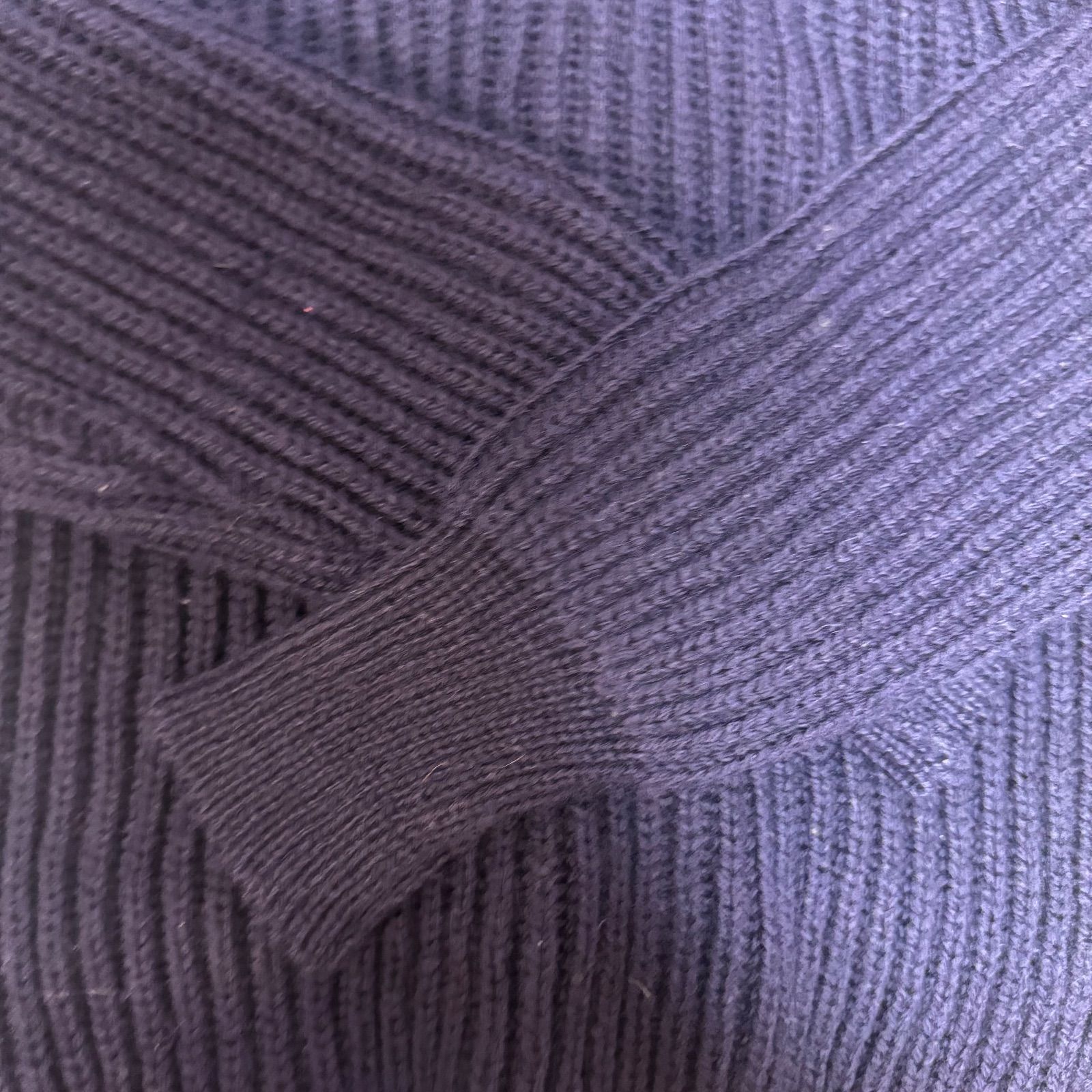 英国製 James Charlotte 肉厚ニット ショールカーディガン ネイビー