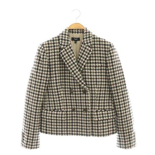 Theory ツイードジャケット　サイズ0 セオリー Theory 23AW Pattern Tweed Square DB JKT ツイード