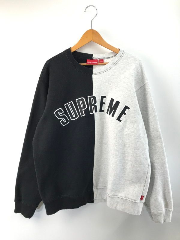 中古品】Supreme シュプリーム 18AW SPLIT CREWNECK SWEATSHIRT