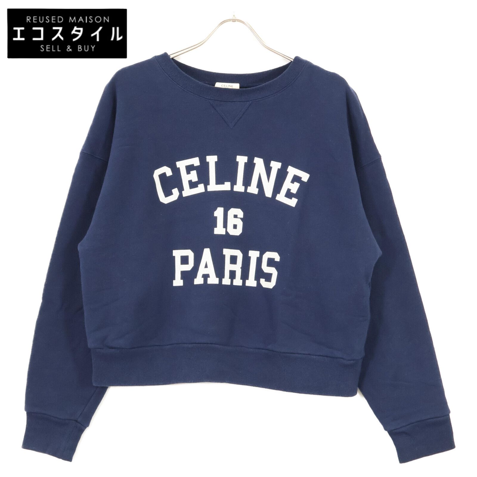 CELINE セリーヌ 2Y09E649W ﾈｲﾋﾞｰ ｸﾗｯｸ加工 ｽｳｪｯﾄﾛｺﾞﾄﾚｰﾅ L - メルカリ