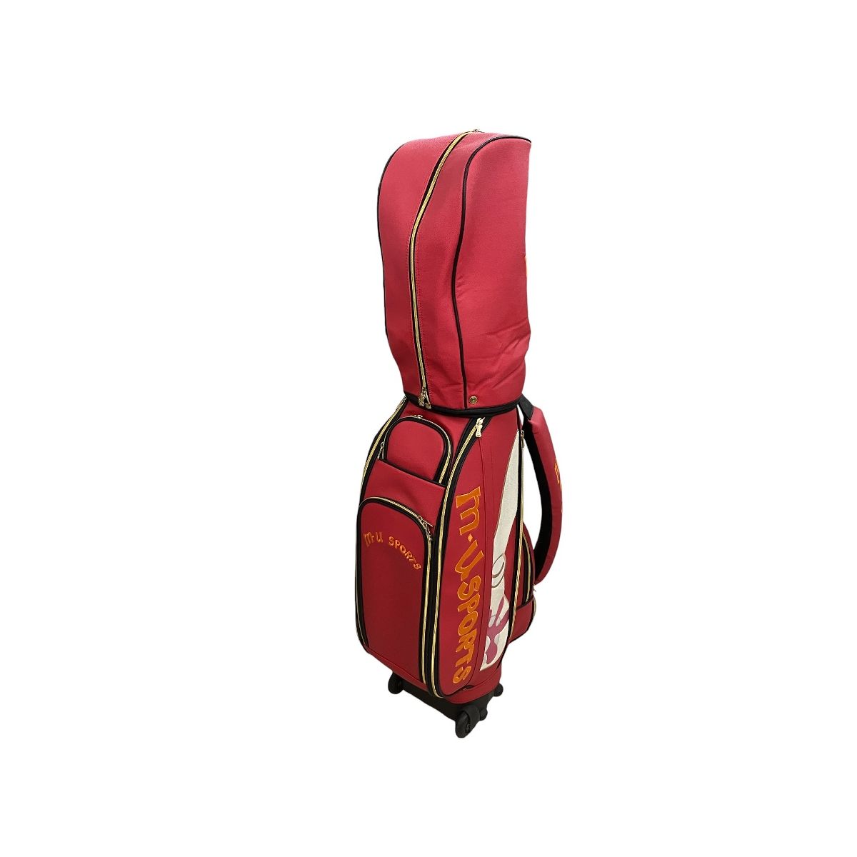 ＭＵ.ＳＰＯＲＴＳ キャリー付キャディバッグ【レッド）新品同様！ MU.SPORTS キャリー付キャディバッグ【レッド）新品同様！ M.U