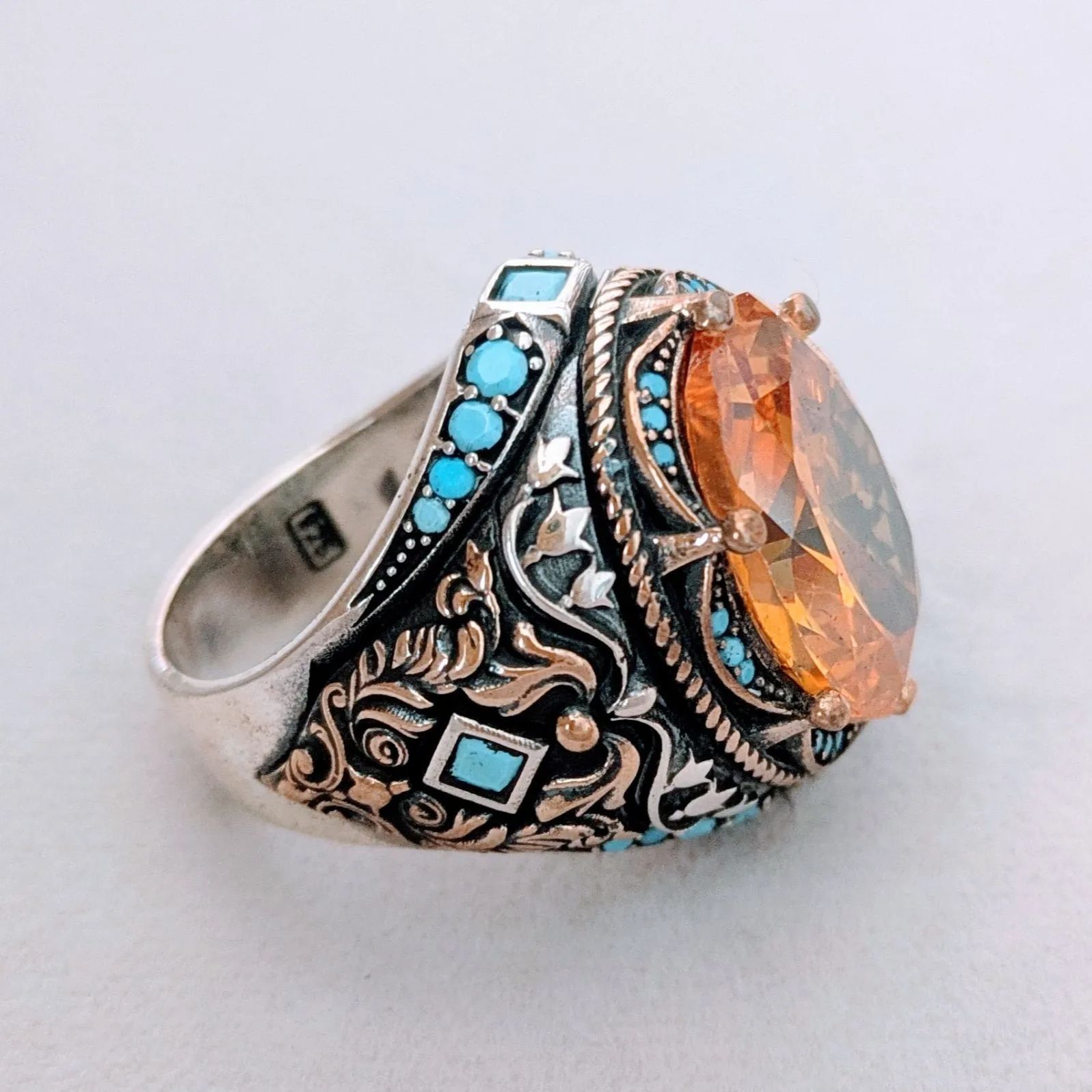 NEWトルコ製 ハンドメイドメンズリング シルバー925 (乙女の塔) ✱NEW