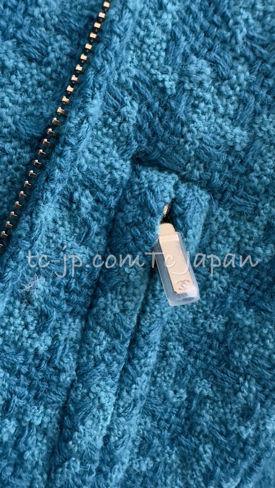 シャネル ジャケット CHANEL ブルー ライダース ウール ツイード 秋冬