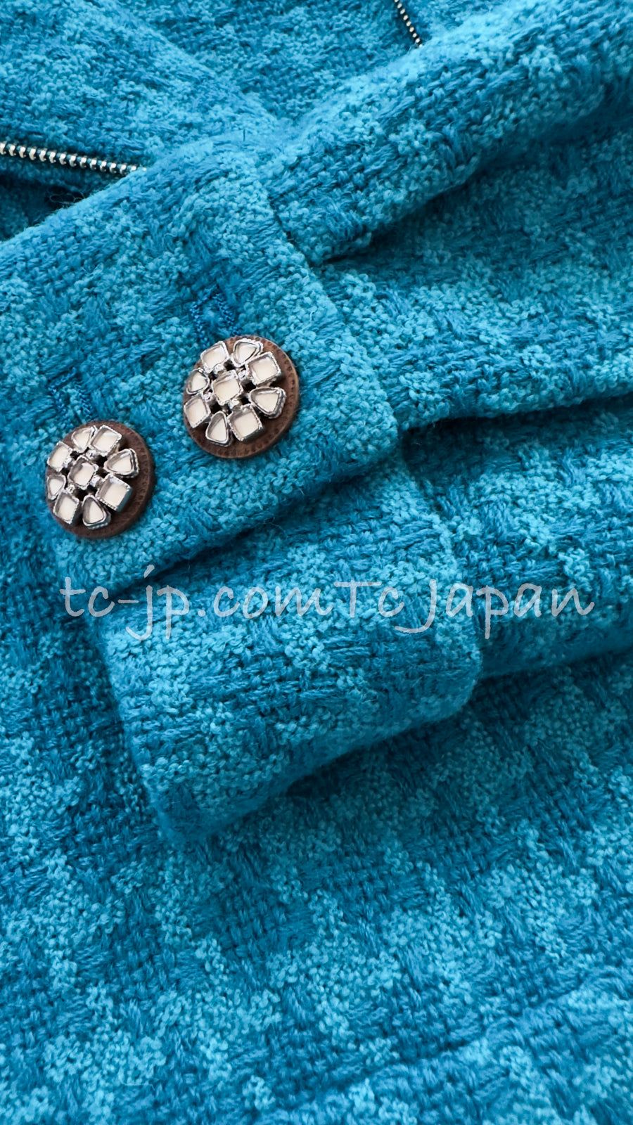 53万 新品 シャネル CHANEL ブルー・ライダース ツイード・ジャケット シャネル ジャケット CHANEL ブルー ライダース ウール ツイード 秋冬