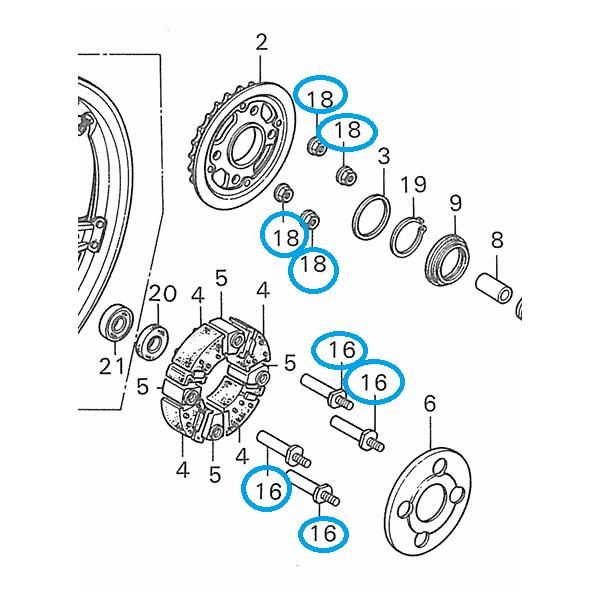 cb250t cb400t リアスプロケット部品　ホンダ純正部品　当時物 ☆ ホンダバイク 純正 新品 CB250T CB400T CB250N CB400N ホーク