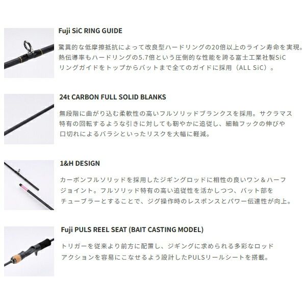 25年 新商品 テイルウォーク tail walk サクラマスジグ SD C 651 FSL 仕舞寸法 124 cm 160