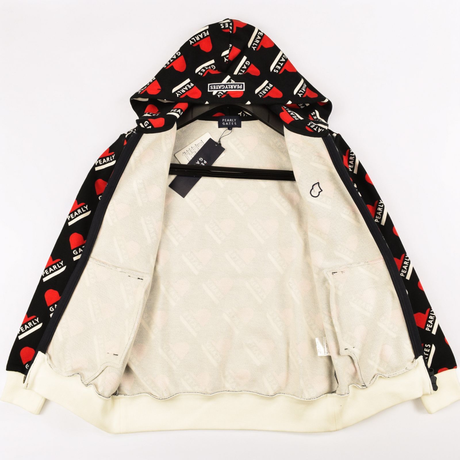 パーリーゲーツ　パーカー サイズ：0・S・新品】パーリーゲイツ ハート柄 裏毛スウェット