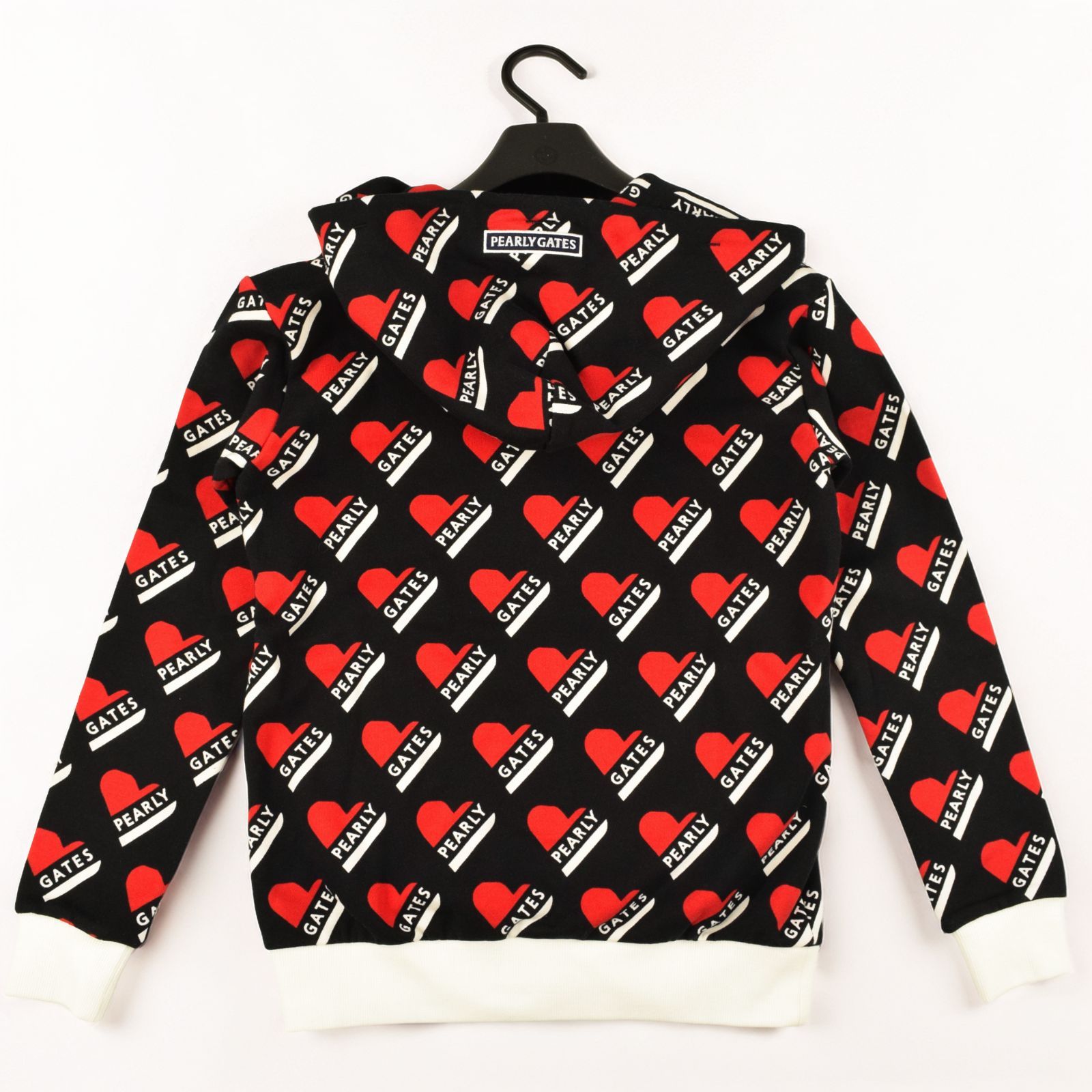 サイズ：0・S・新品】パーリーゲイツ ハート柄 裏毛スウェット