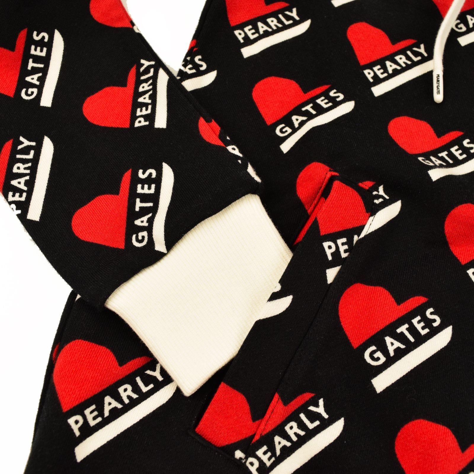 PEARLY GATESジップパーカー　パーカー　スウェット　ハート　サイズ0 サイズ：0・S・新品】パーリーゲイツ ハート柄 裏毛スウェット