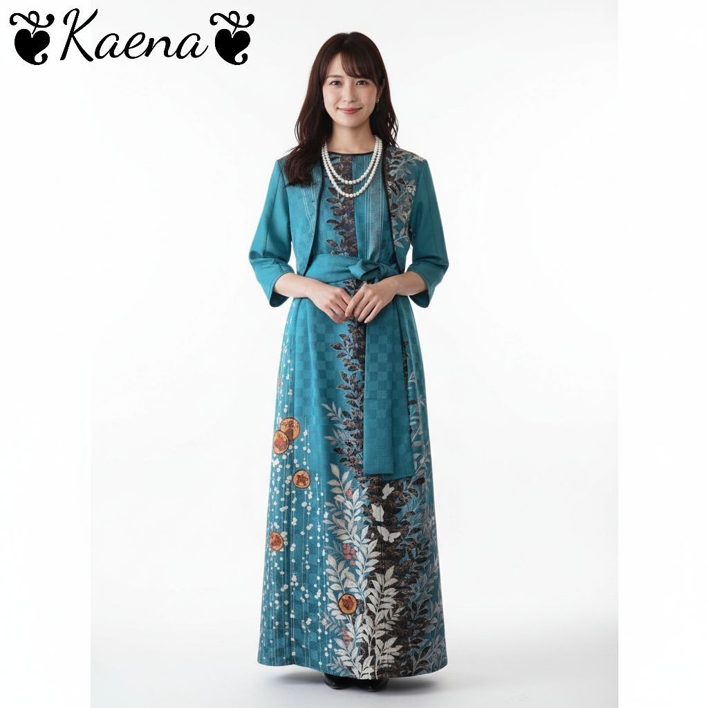 ❦Kaena❦ 着物リメイク ワンピース&ボレロ セットアップ ロング A