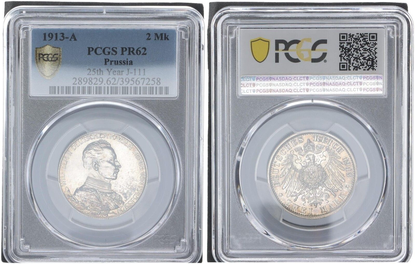 プルシア 2 マーク 1913-A ヴィルヘルム 2 世。 PCGS PR62 - メルカリ