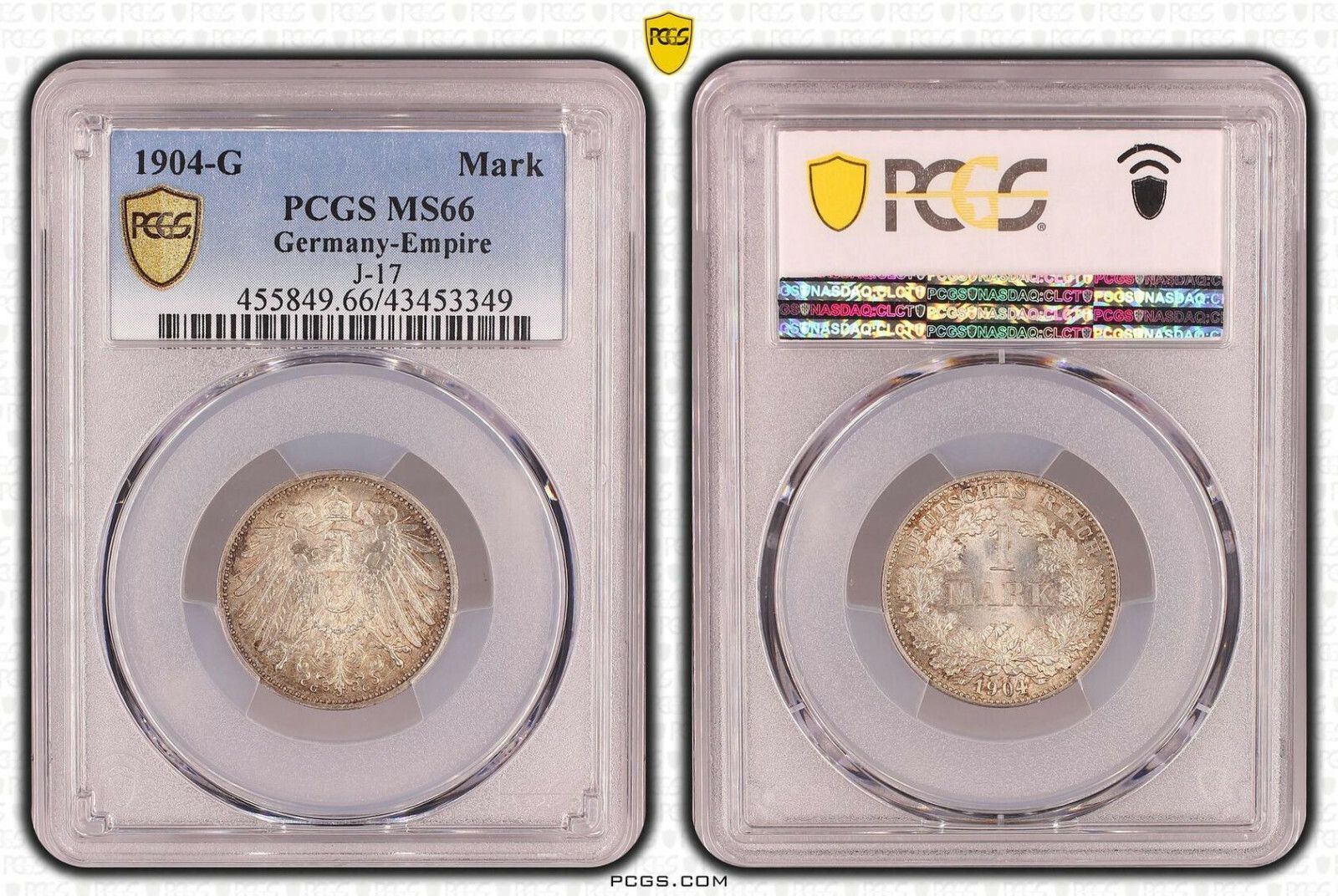 帝国1マルク硬貨 J.17 1904 G PCGS MS66 - メルカリ