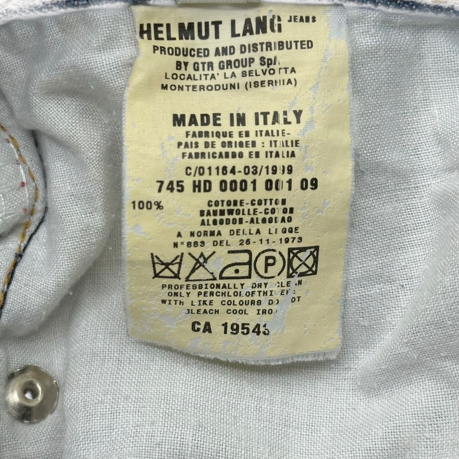 HELMUT LANG(ヘルムートラング) 1999 ARCHIVE CLASSIC RAW DENIM PANTS 
