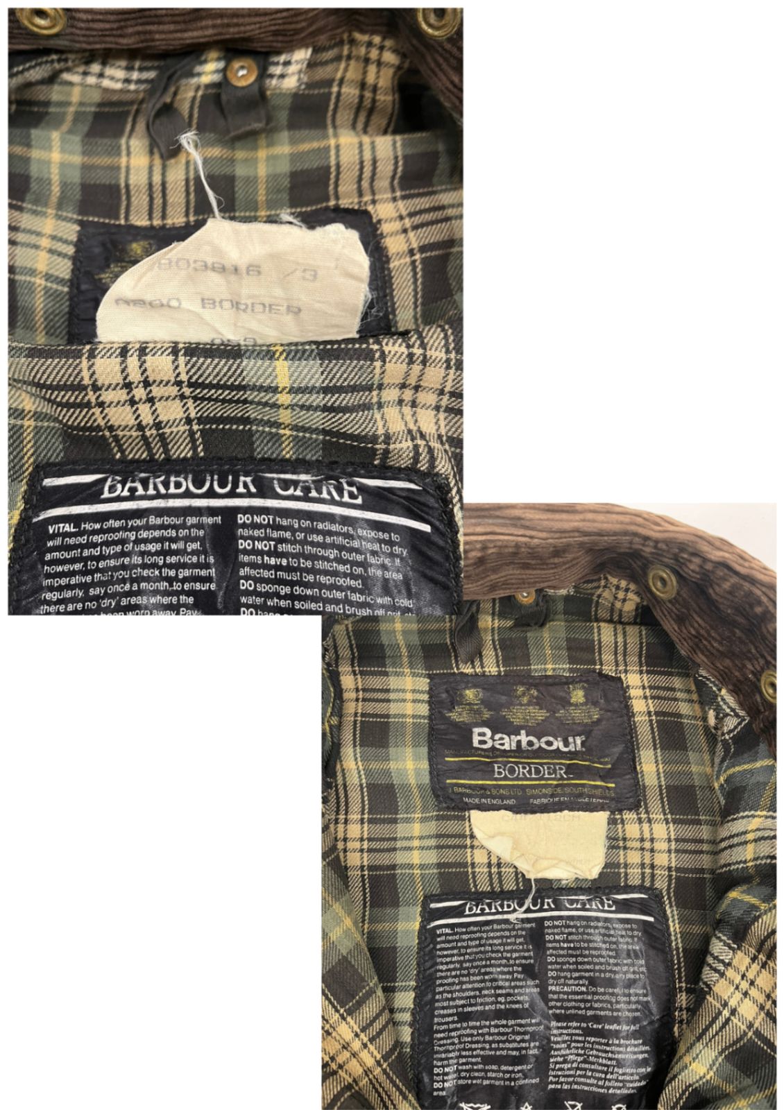 バブアー Barbour 90's 90年代 3ワラント BORDER ボーダー ワックス