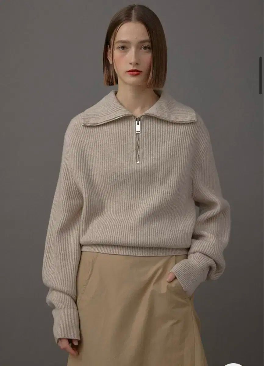 2回着用 アウィ ハーフ ジップアップ ニット ahwe allen half zip up