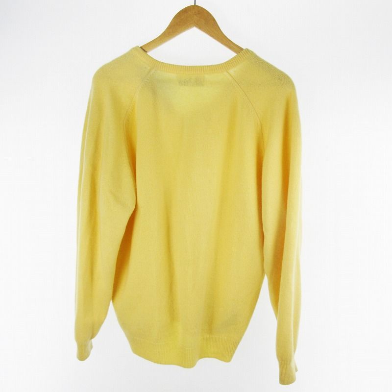 プリングル Pringle カシミヤ100％ ニット セーター Vネック 黄色