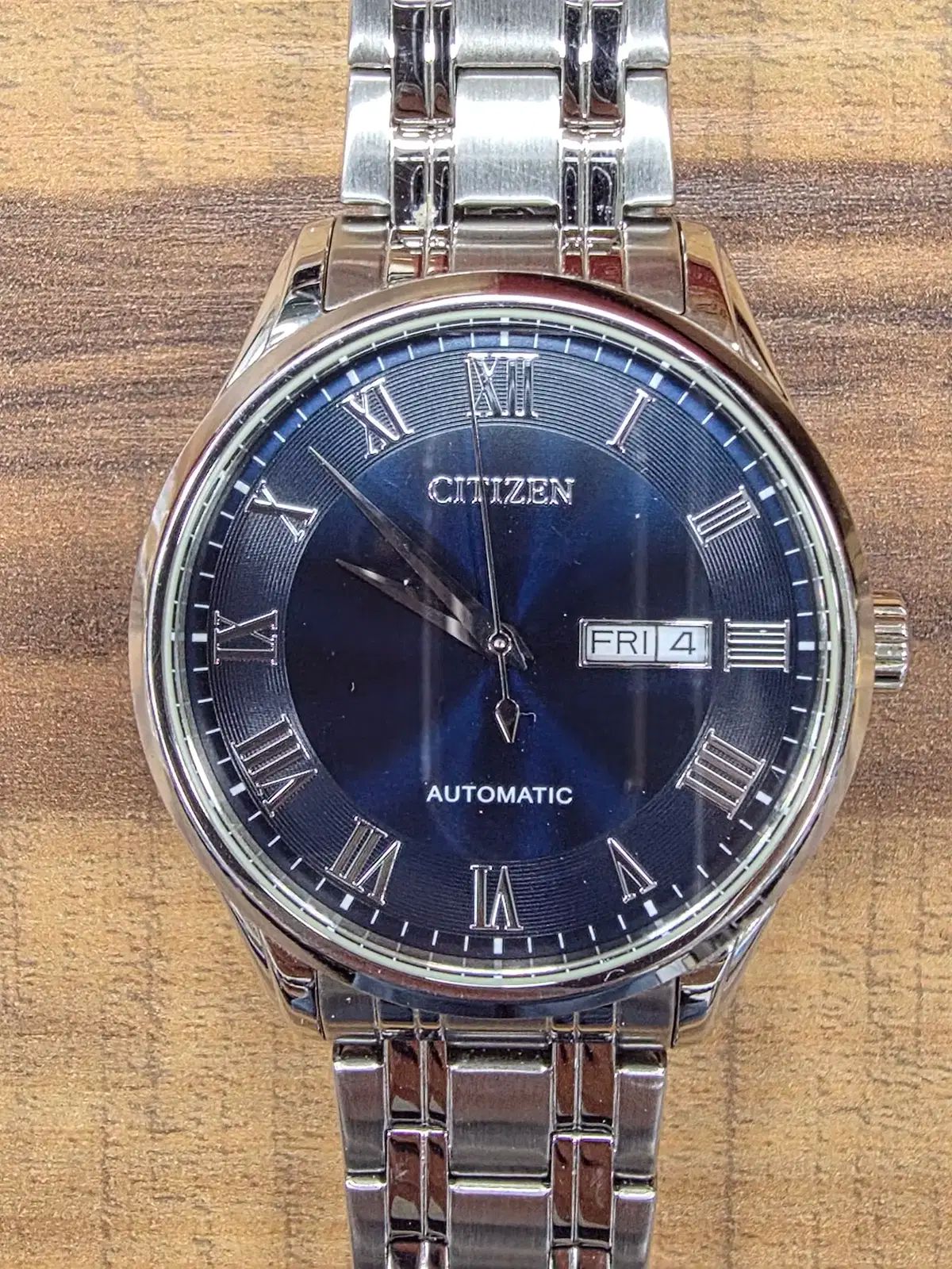 シチズン オートマティック デニム版 メンズ メタル リストウォッチ 大学入試能力試験時計