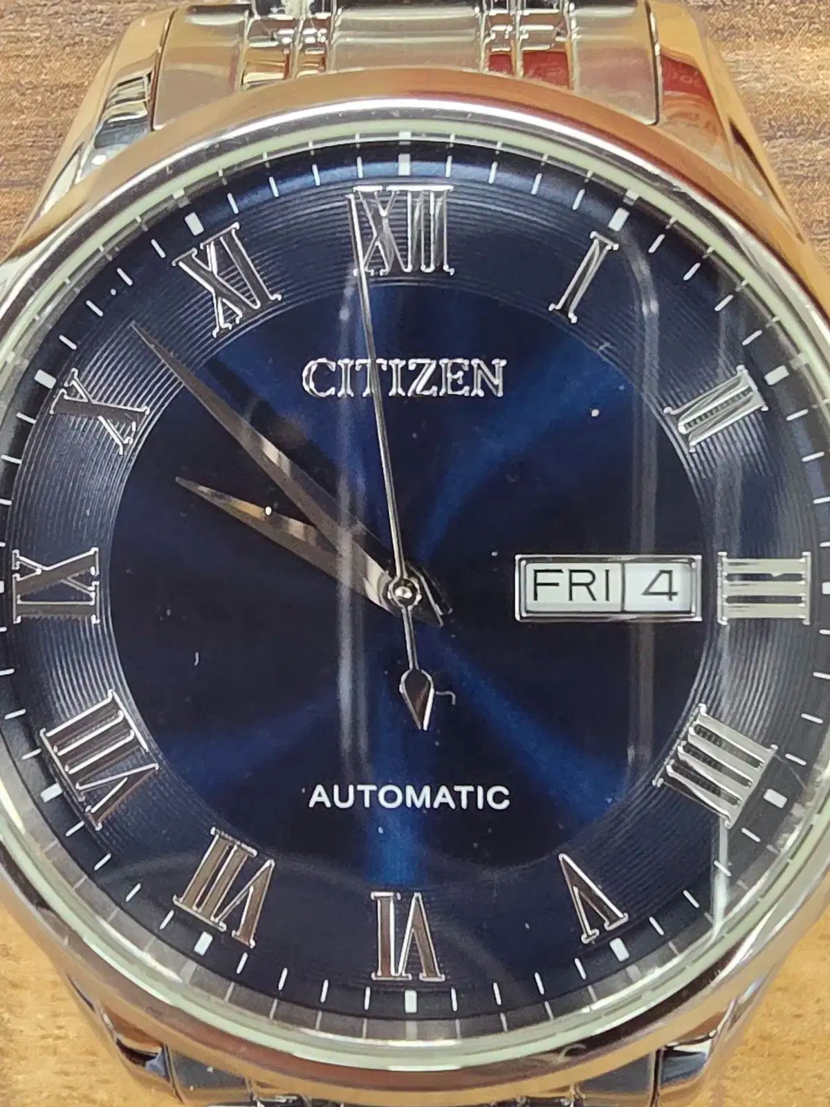 シチズン オートマティック デニム版 メンズ メタル リストウォッチ 大学入試能力試験時計
