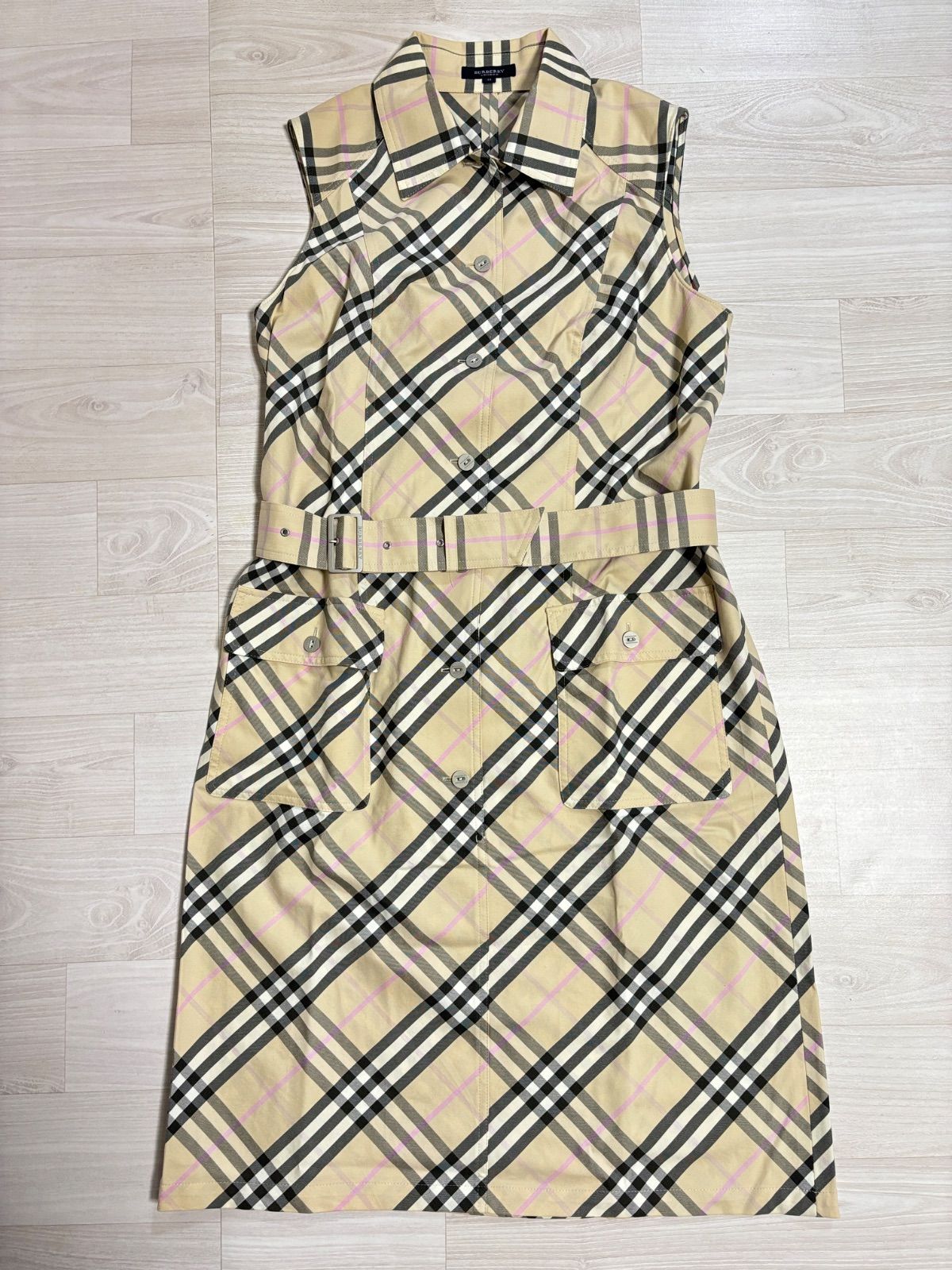 BURBERRY LONDON バーバリー チェック ワンピース ノースリーブ 13