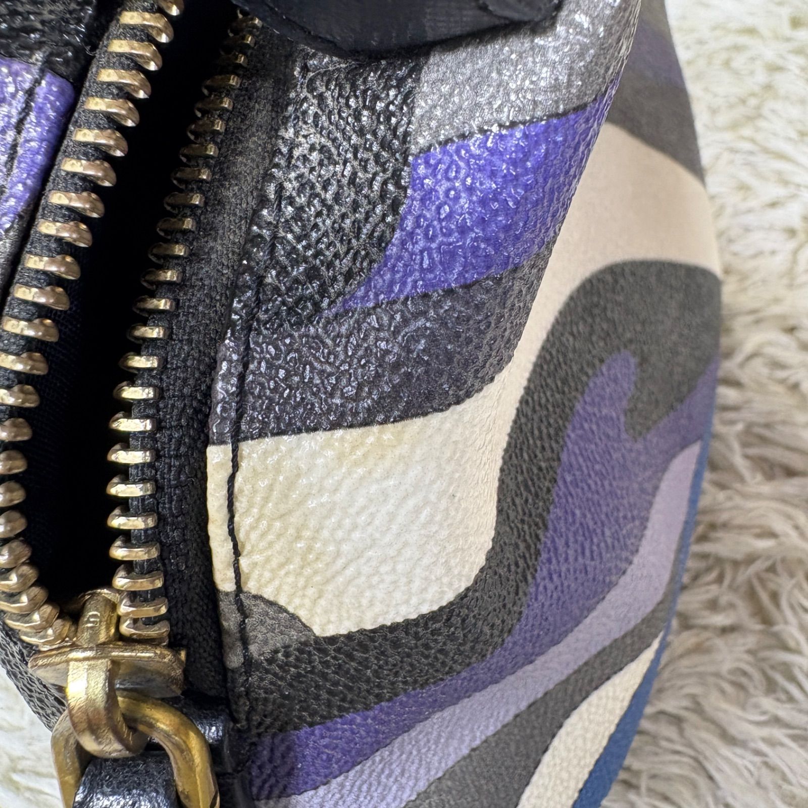 エミリオプッチ アクセサリーポーチ ミニバッグ PVC レザー ブルー