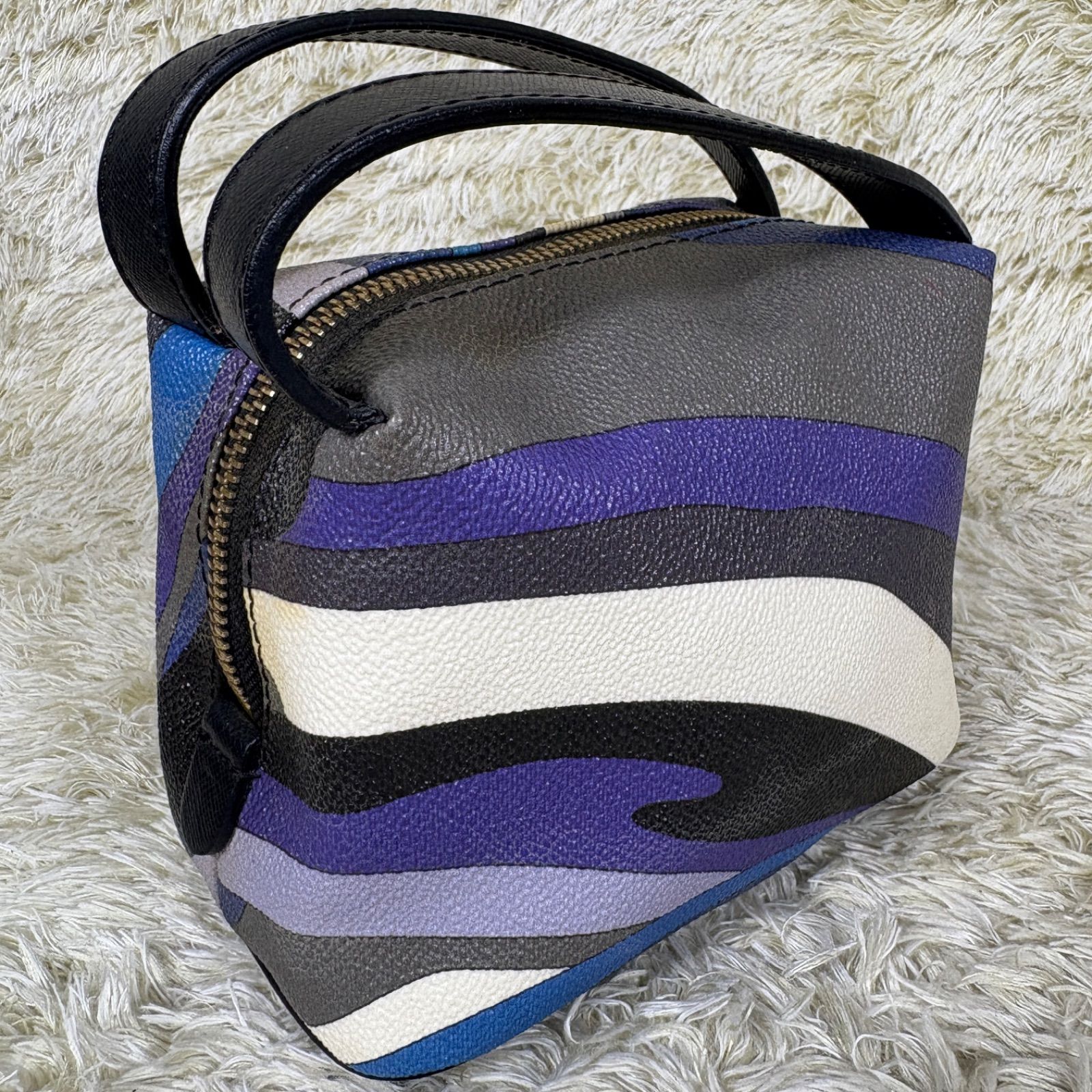 エミリオプッチ アクセサリーポーチ ミニバッグ PVC レザー ブルー