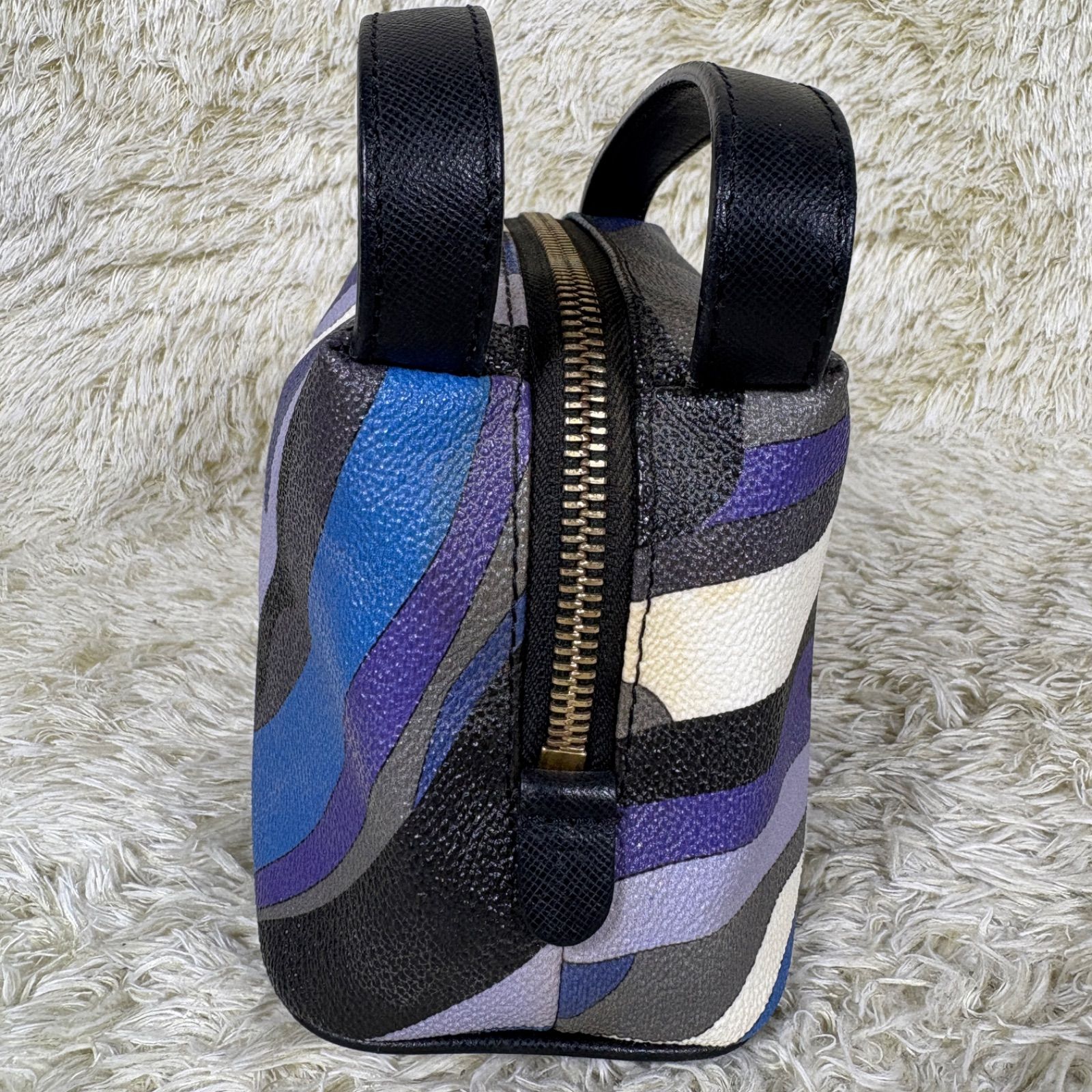 エミリオプッチ アクセサリーポーチ ミニバッグ PVC レザー ブルー