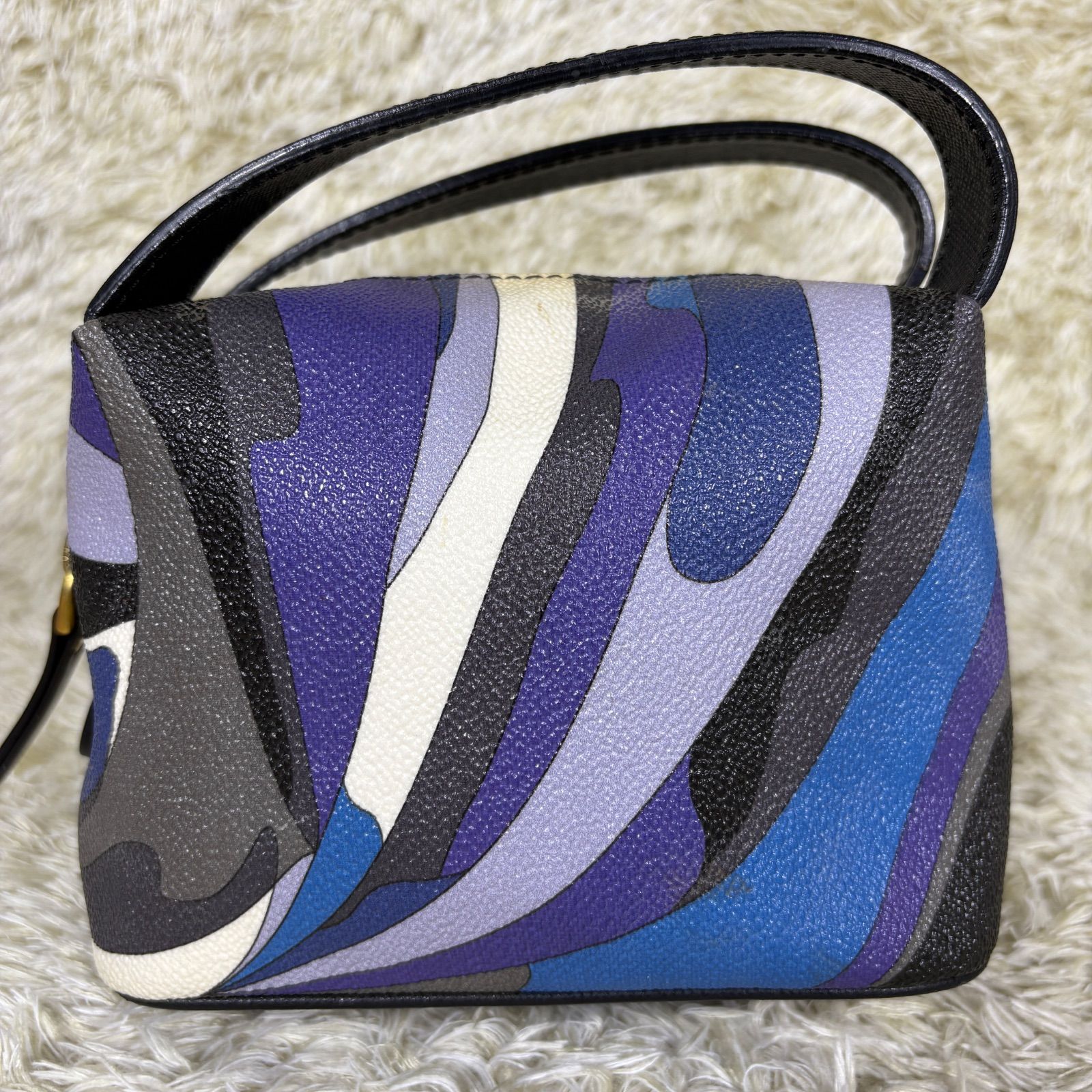 エミリオプッチ アクセサリーポーチ ミニバッグ PVC レザー ブルー